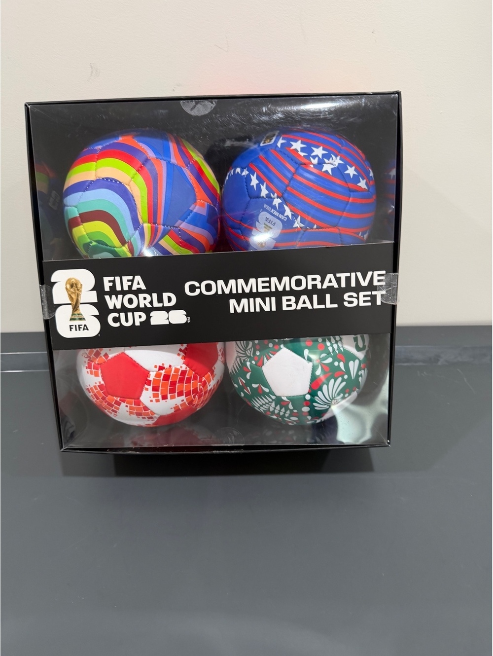 FIFA World Cup 2026 Commemorative Mini Ball Set 4-Pack CAN MEX USA Size 1 NEW